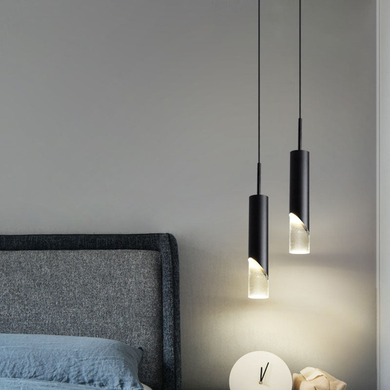 Stile moderno Acrilico Acrilico Ampiccamento Luci a sospensione Lampade cilindriche per camera da letto