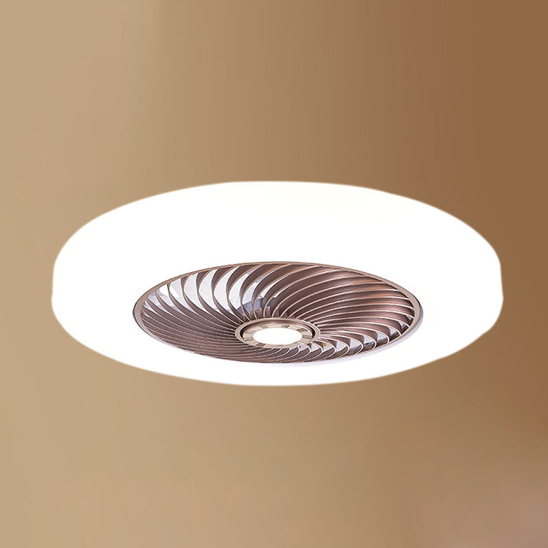 Moderne prägnante LED -Deckenlüfter leichte schmiedeeisere kreisförmige Decke mit Acrylschatten
