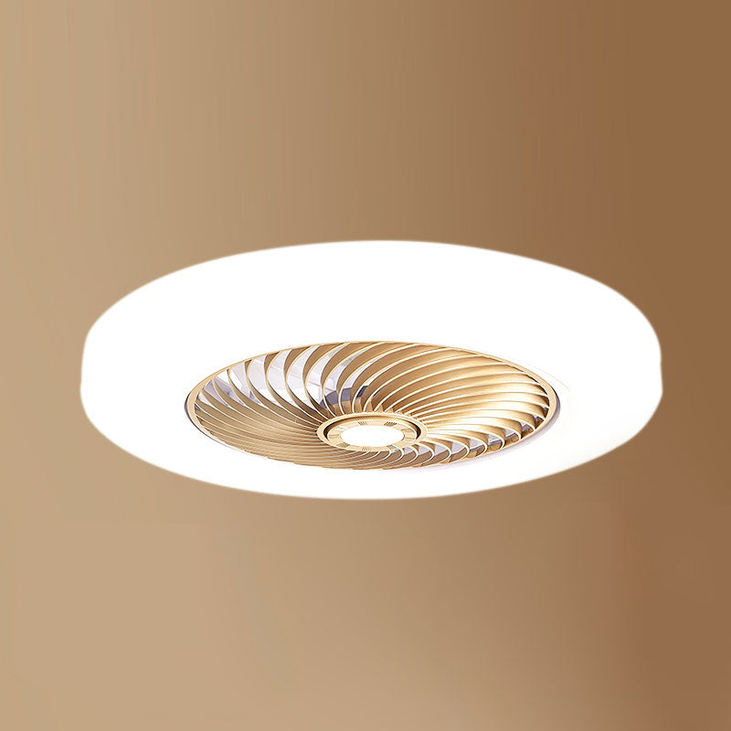 Moderne prägnante LED -Deckenlüfter leichte schmiedeeisere kreisförmige Decke mit Acrylschatten