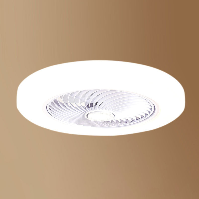 Moderne prägnante LED -Deckenlüfter leichte schmiedeeisere kreisförmige Decke mit Acrylschatten