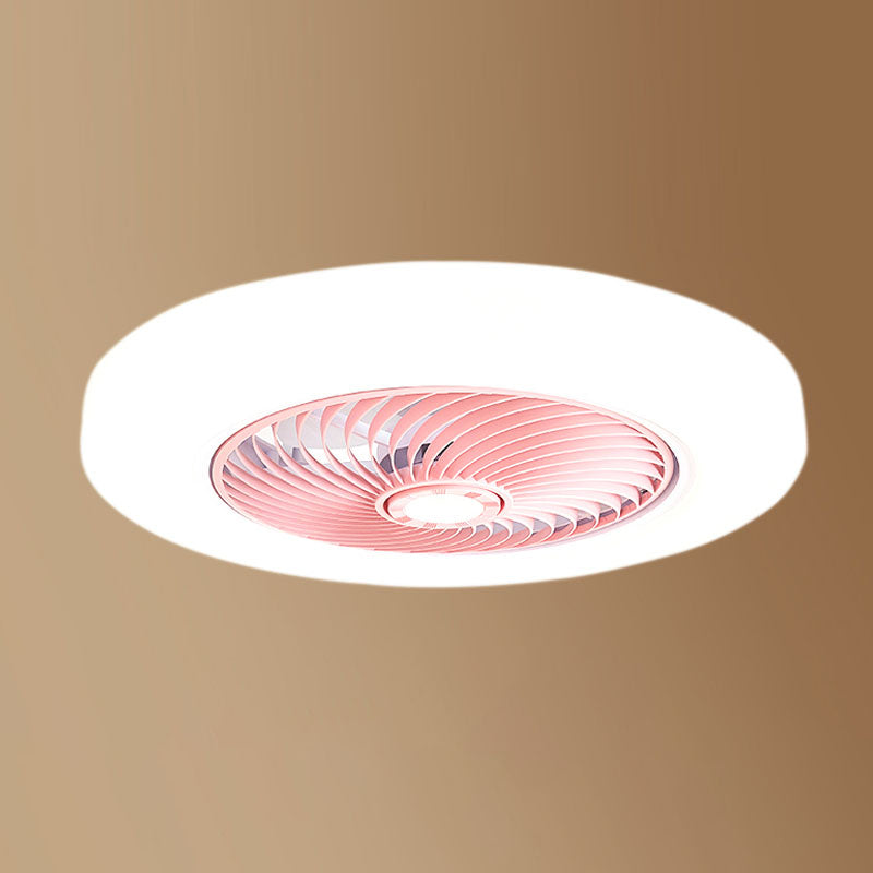 Moderne prägnante LED -Deckenlüfter leichte schmiedeeisere kreisförmige Decke mit Acrylschatten