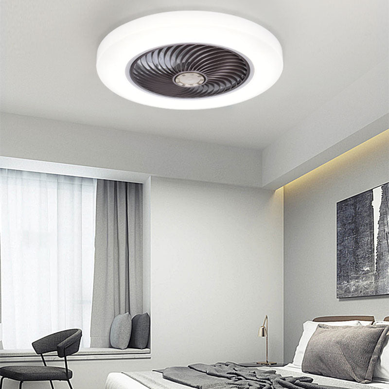 Moderne kreative LED -Deckenventilator Leichte schmiedeeisere kreisförmige Flush -Halterung mit Acrylschatten