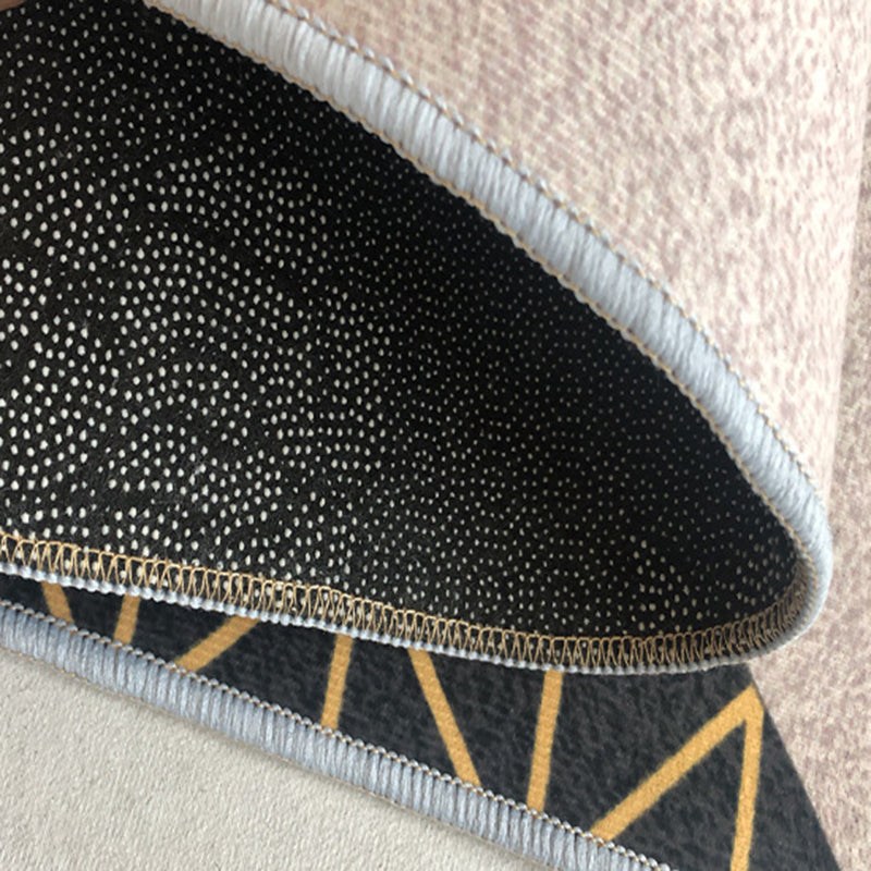 Trendy Nordic Rug Orange Graphic Rug Non-Slip Backing Rug for Living Room