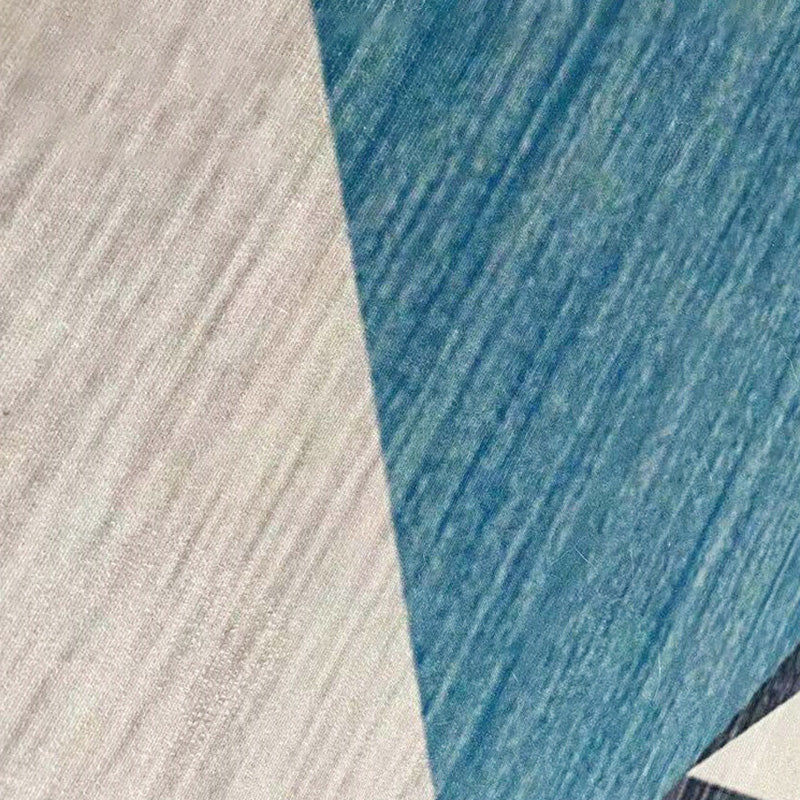 Modern Geometric Carpet Contrast Panel Area Rug Polyester Living Room Carpet with Non-Slip Backing