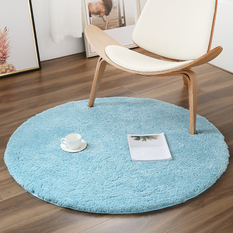 Moderner runder fester Farbe Teppich lässig Innenteppich Polyster Fleckenresistent Bereiche Teppich für Wohnzimmer