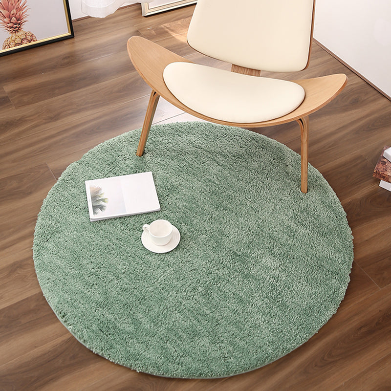 Moderner runder fester Farbe Teppich lässig Innenteppich Polyster Fleckenresistent Bereiche Teppich für Wohnzimmer