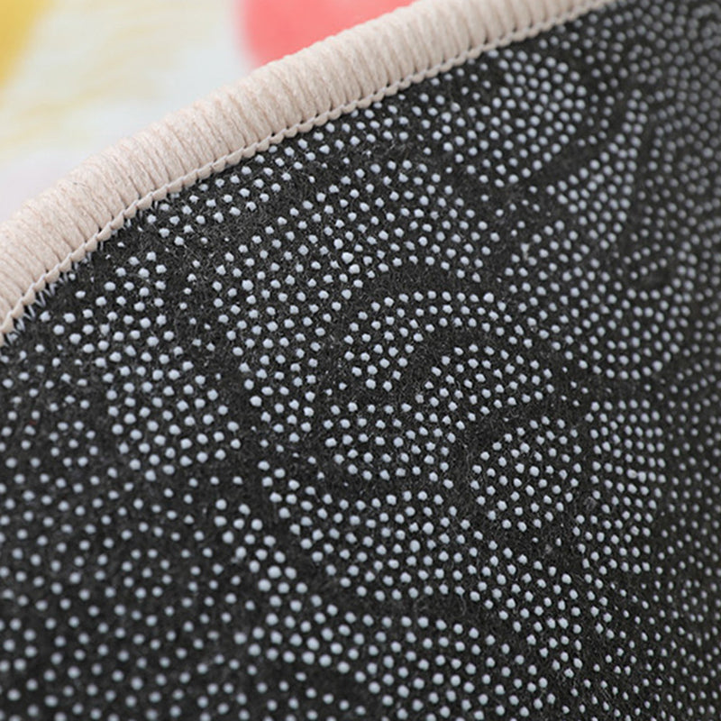 Black Nordic Rug Polyester Circle Indoor Rug Non-Slip Backing Rug for Living Room