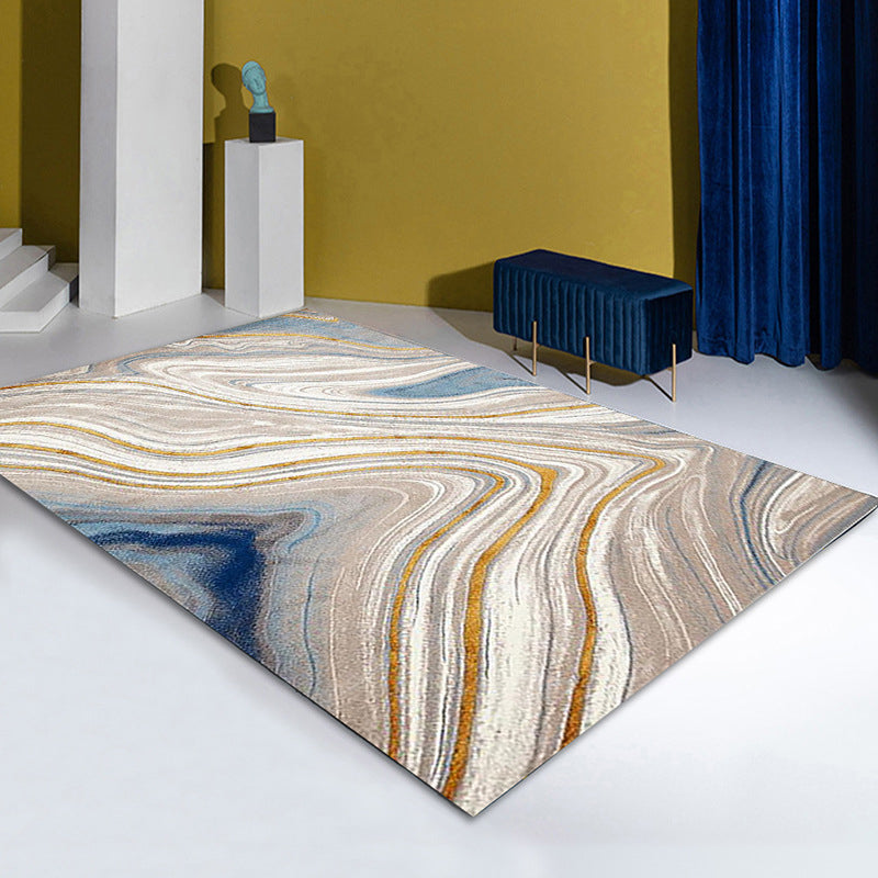 Minimalist Rug Modern Abstract Pattern Carpet Polyester Stain Resistant Area Rug for Living Room