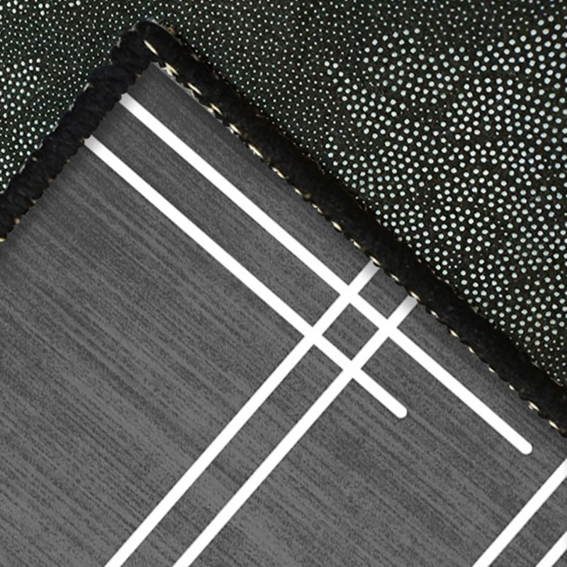 Grey Modern Area Rug Geometric Pattern Polyester Area Carpet Anti-Slip Rug for Home Decor