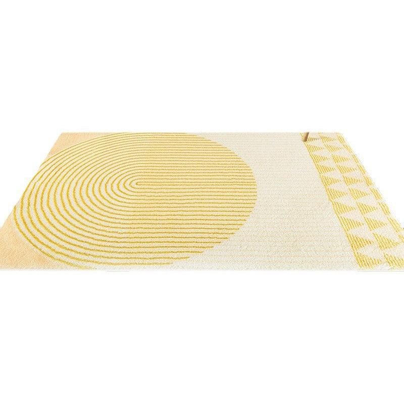 Light Grey Modern Carpet Polyester Striped Carpet Non-Slip Backing Carpet for Home Decor