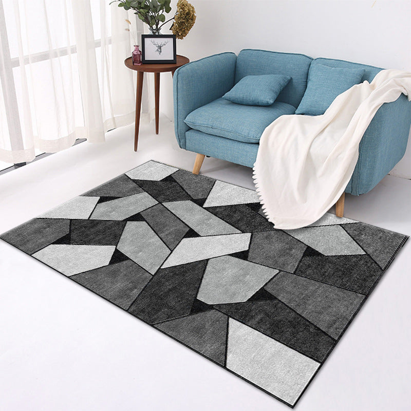 Leisure Geometric Area Rug Unique Washable Rug Polyester Stain Resistant Carpet for Home Decor