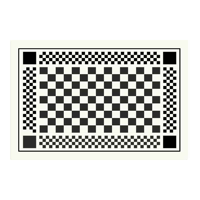 Fancy Modern Area Carpet Plaid Pattern Polyester Area Rug Stain Resistant Rug for Living Room