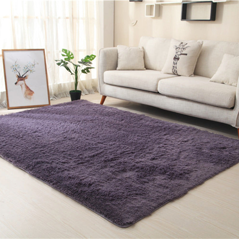 Simplicity Home Decoration Rug Plain Shag Area Carpet Polyester Stain Resistant Indoor Carpet