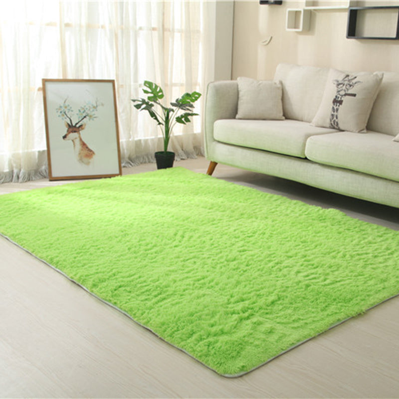 Simplicity Home Decoration Rug Plain Shag Area Carpet Polyester Stain Resistant Indoor Carpet