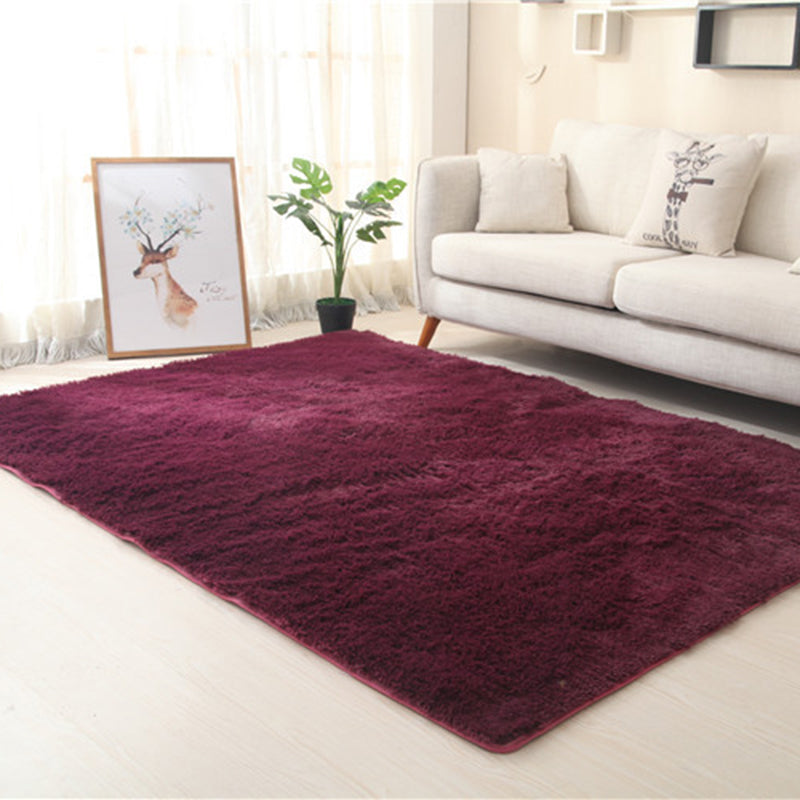 Simplicity Home Decoration Rug Plain Shag Area Carpet Polyester Stain Resistant Indoor Carpet