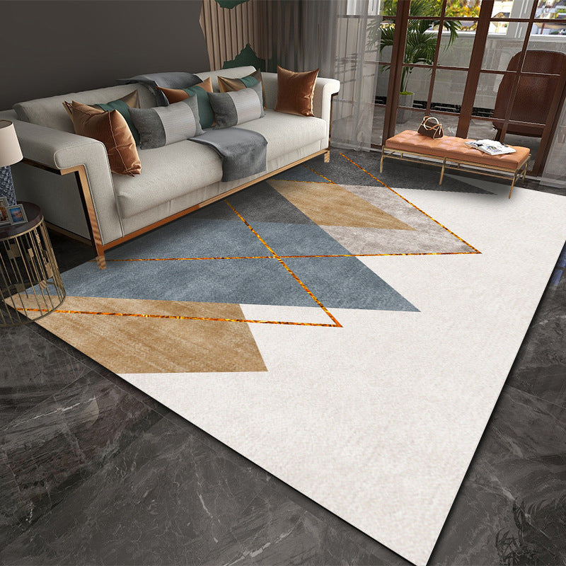 Bold Geometric Area Rug Modern Indor Rug Washable Polyester Non-Slip Carpet for Home Decor