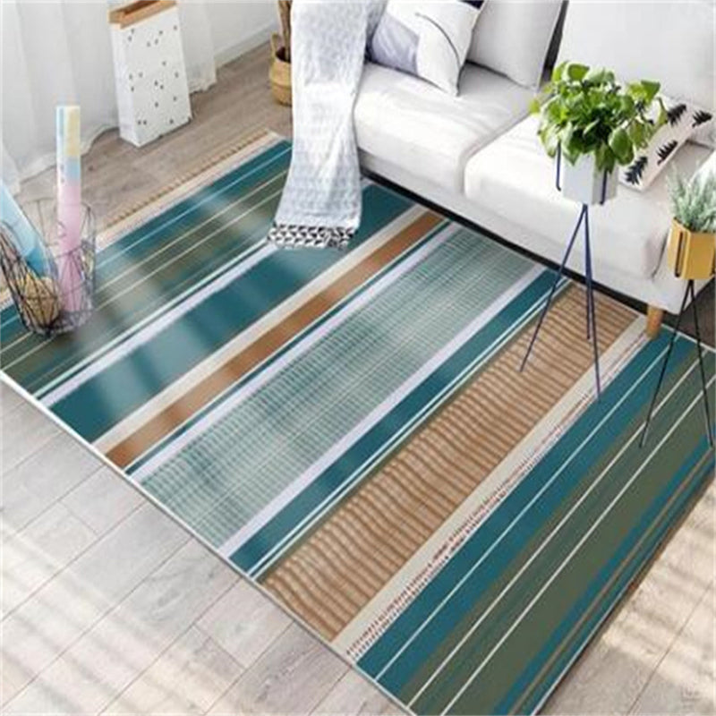 Simple Modern Carpet Gold Striped Carpet Washable Area Carpet for Home Decor