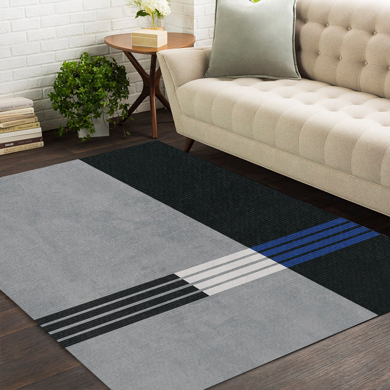 Tapis de zone moderne bleu bloc de couleur tapis de zone en Polyester tapis de support antidérapant pour la décoration intérieure