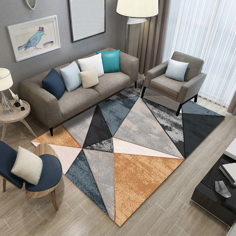 Geometric Printed Indoor Rug Washable Rug Polyester Stain Resistant Area Rug for Home Decoration
