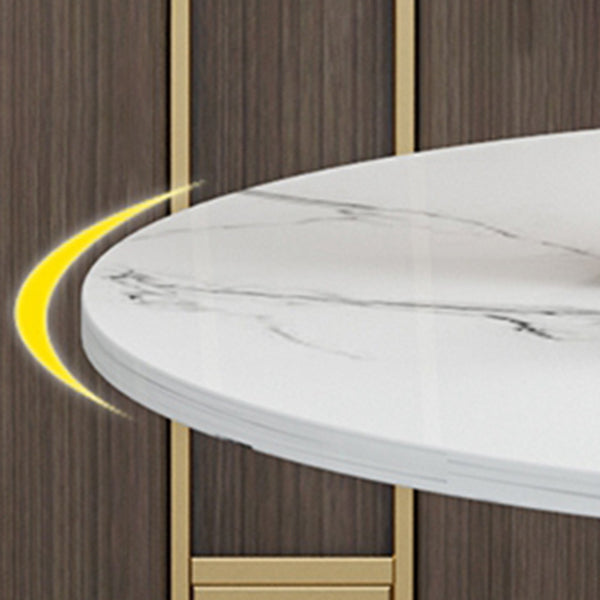 Ronde Tulponderstel Moderne Eettafel Wittint Vaste Tafel van Gesinterde Steen
