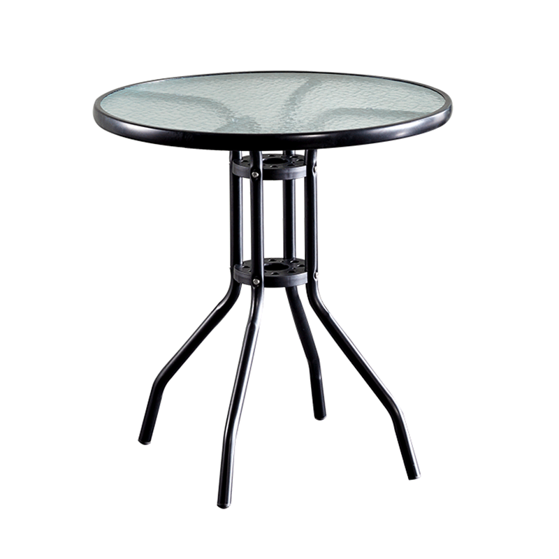 Round Shape Modern Style Dining Table Transparent Fixed Table of Glass
