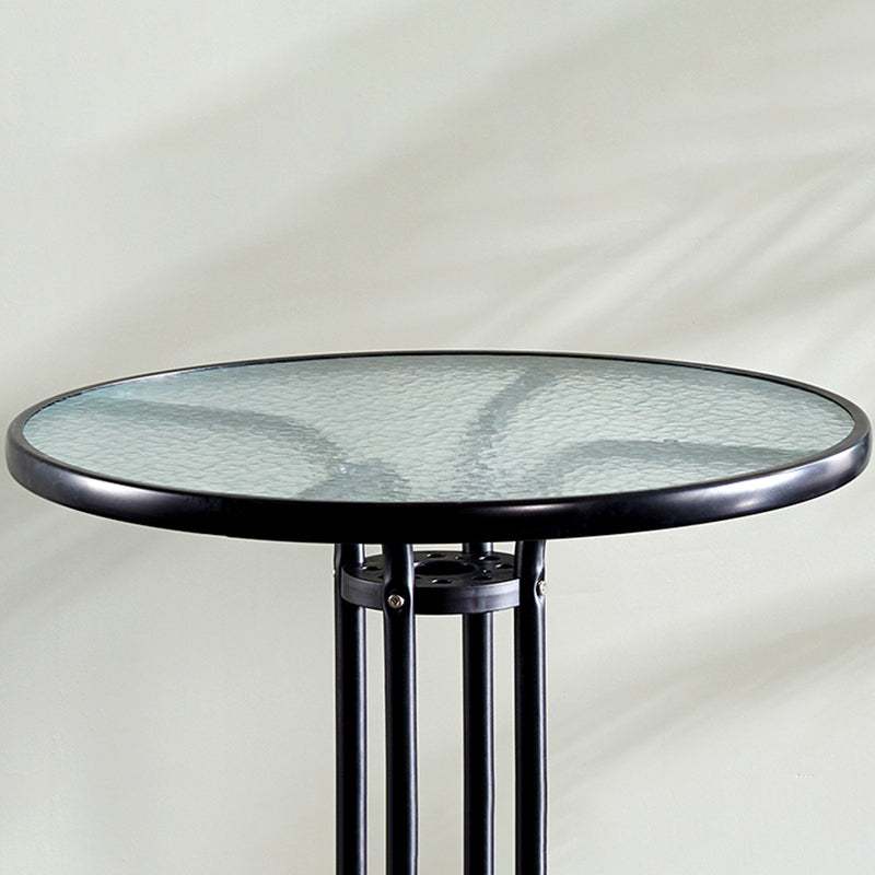 Round Shape Modern Style Dining Table Transparent Fixed Table of Glass