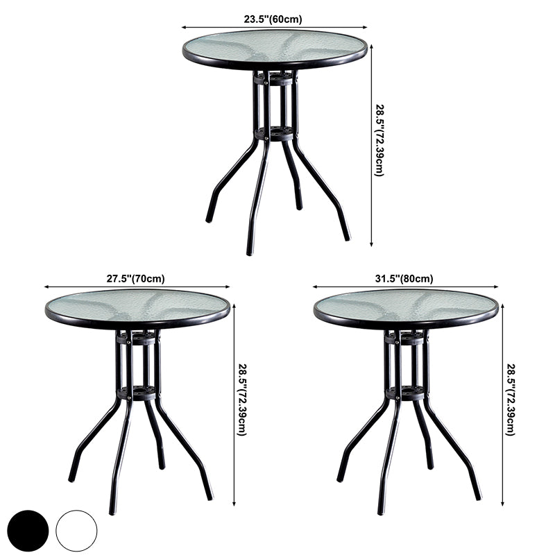 Round Shape Modern Style Dining Table Transparent Fixed Table of Glass