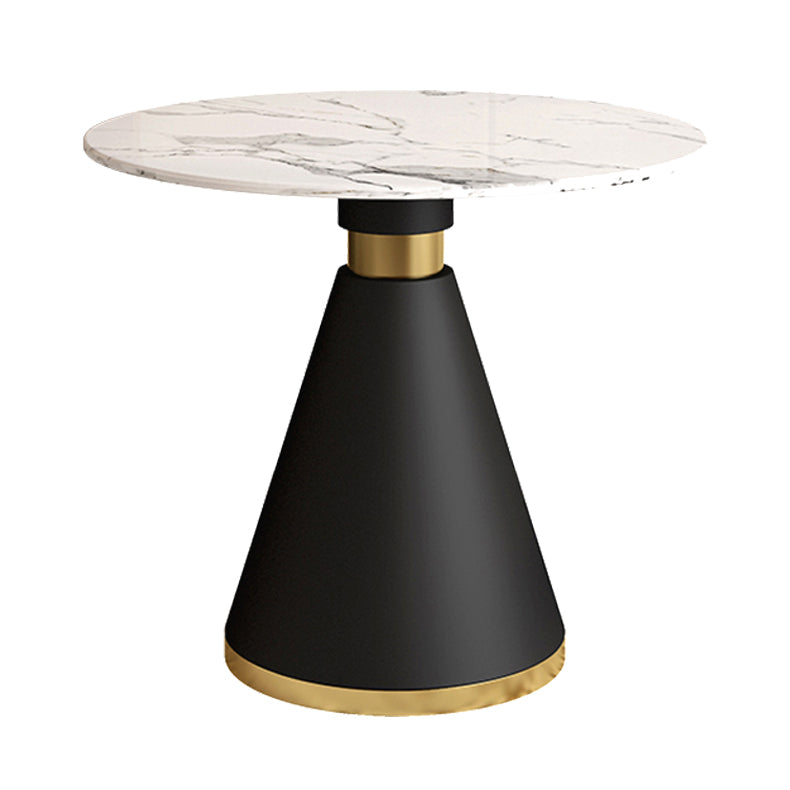 Moderne runde Form Küche Esstisch Sintered Stone Top Esstisch mit Sockelbasis