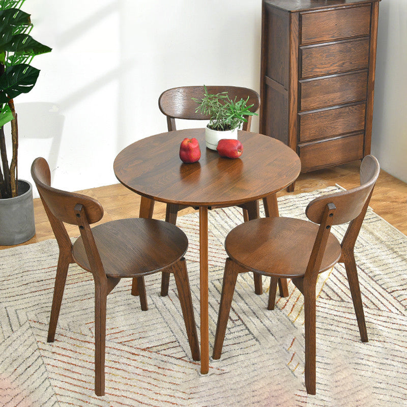 Simplicity Beech 3 Legs Dining Table Solid Wood Table Rectangle for Home