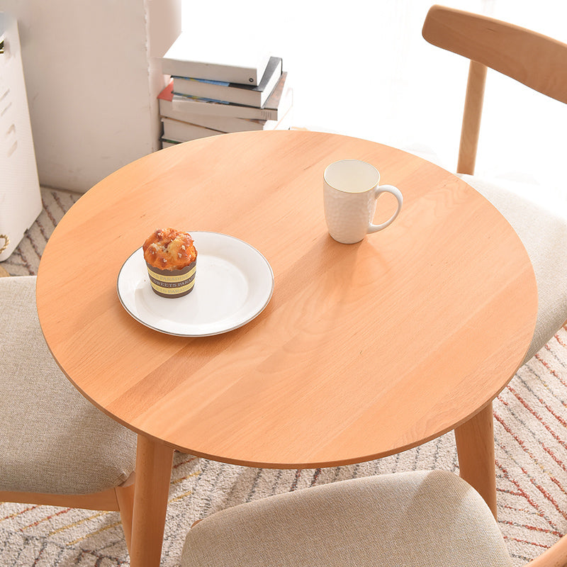 Simplicity Beech 3 Legs Dining Table Solid Wood Table Rectangle for Home