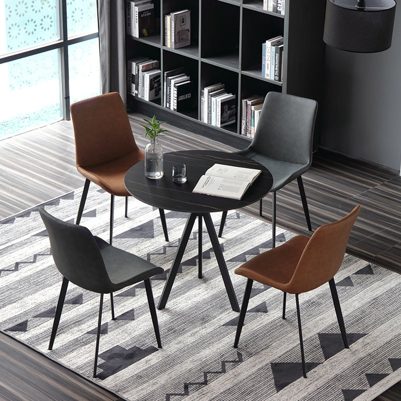 Contemporary Round Shape Standard Dining Table Sintered Stone Dining Table for Kitchen