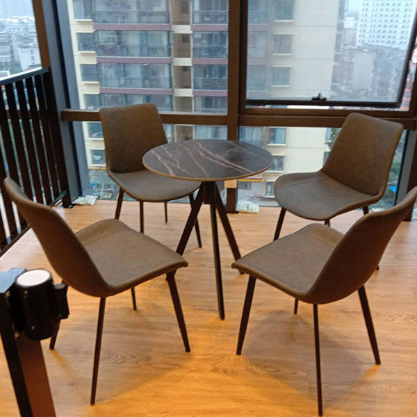 Contemporary Round Shape Standard Dining Table Sintered Stone Dining Table for Kitchen