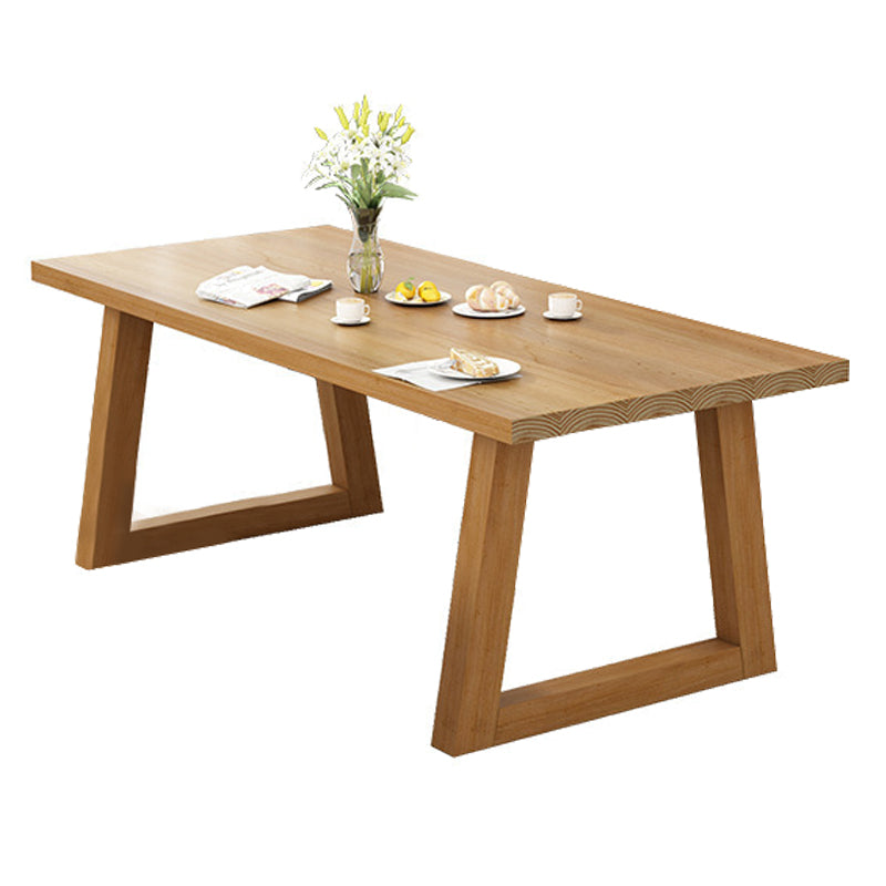 Tavolo da pranzo in legno in stile semplice in stile tavolo a forma di rettangolo con base a slitta