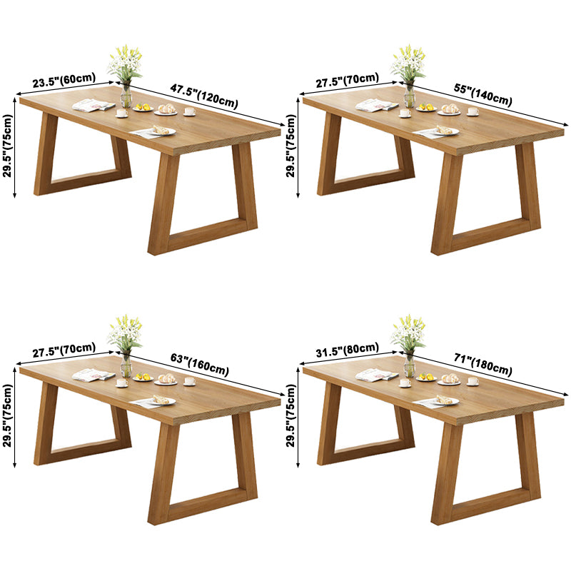 Tavolo da pranzo in legno in stile semplice in stile tavolo a forma di rettangolo con base a slitta