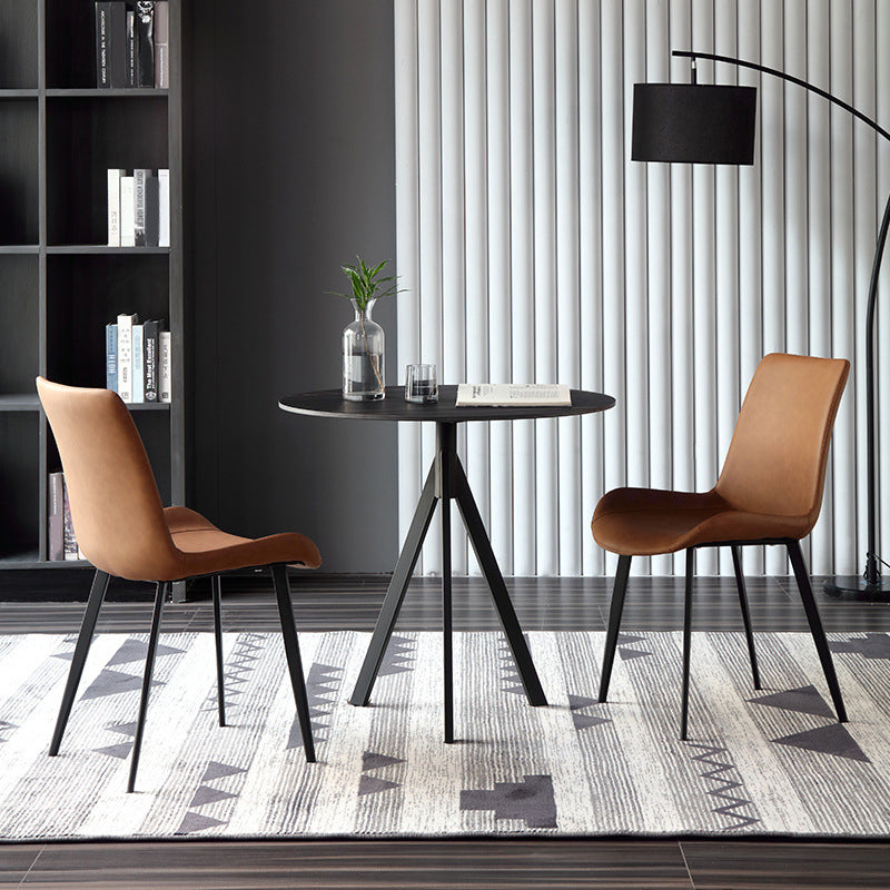 Moderne stijl eettafel van gesinterd steen, ronde eettafel met voetstuk