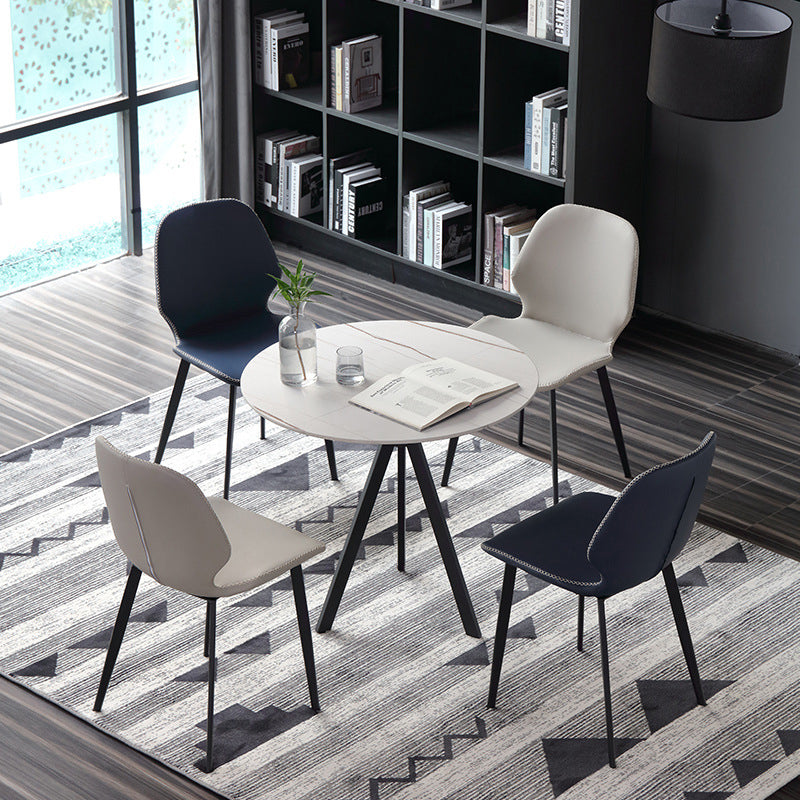 Moderne stijl eettafel van gesinterd steen, ronde eettafel met voetstuk