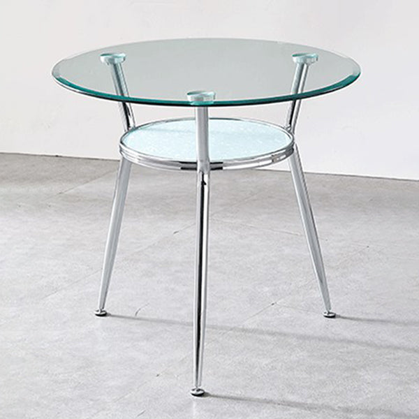 Runde transparente Esstischglas Tisch modern mit 3 Beinen Sockel