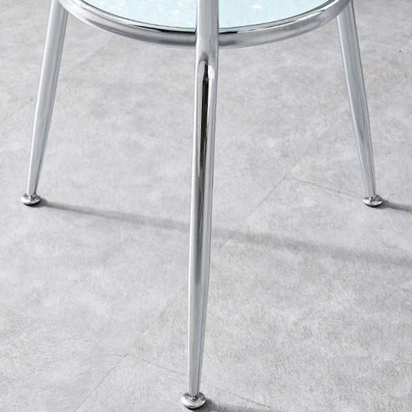 Runde transparente Esstischglas Tisch modern mit 3 Beinen Sockel