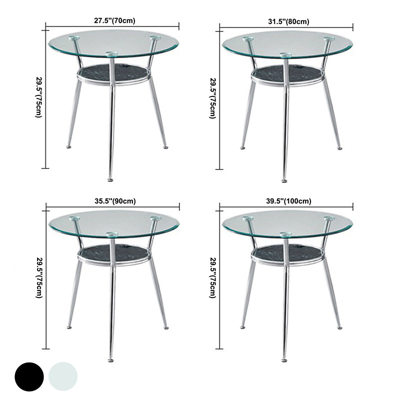 Runde transparente Esstischglas Tisch modern mit 3 Beinen Sockel