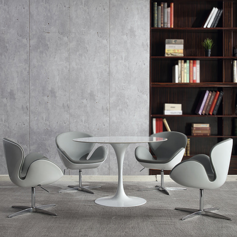 Modern Round Dining Room Table Sintered Stone Dining Table with Tulip Base