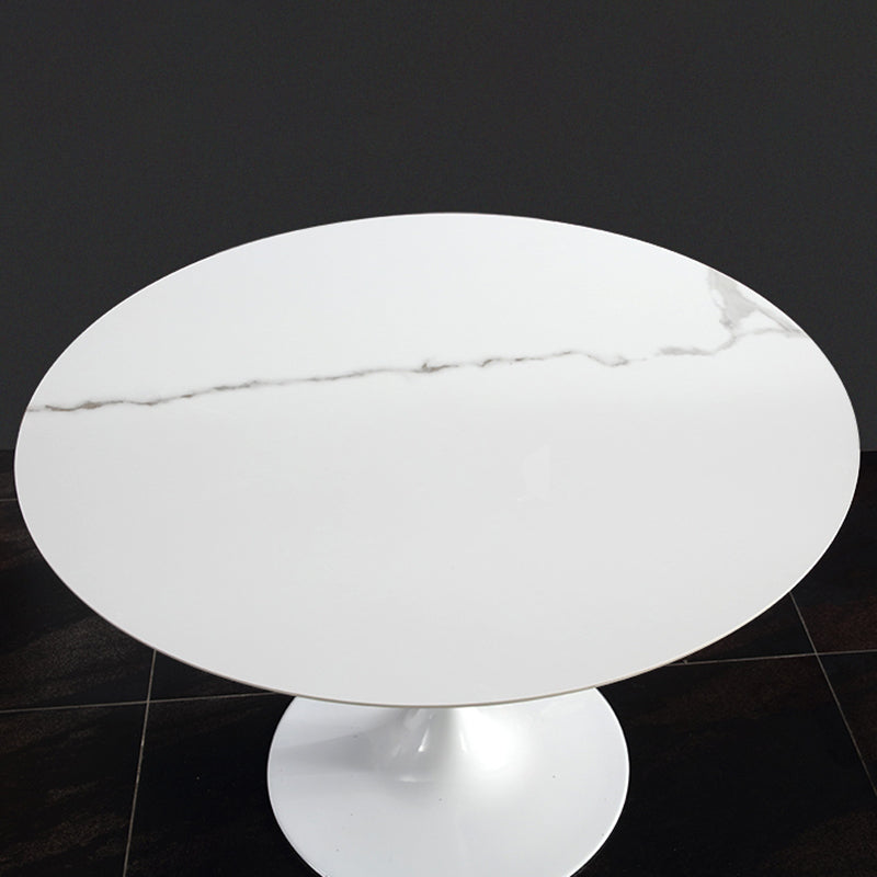 Modern Round Dining Room Table Sintered Stone Dining Table with Tulip Base