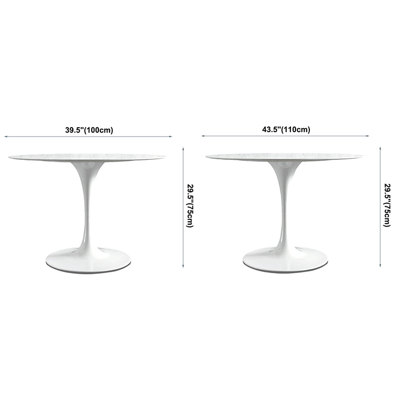 Modern Round Dining Room Table Sintered Stone Dining Table with Tulip Base