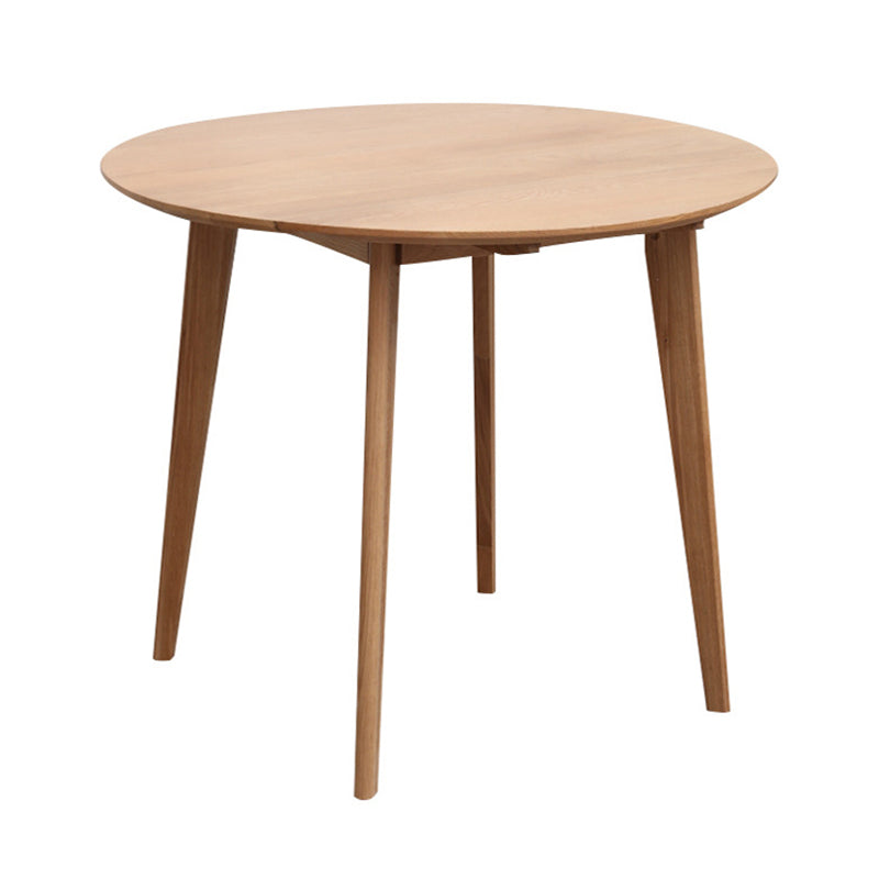 Contemporary Round Dining Table Oak Solid Wood Table for Home Kitchen Dinner