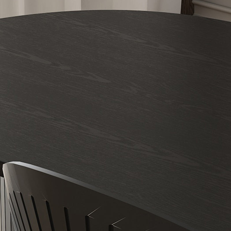 Oval Dining Table for Restaurant Contemporary Kitchen Table with Black Double Pedestal