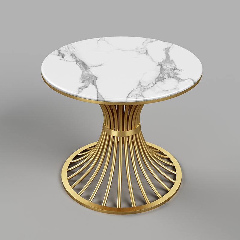 Table à manger de cuisine en pierre fritrée contemporaine rond table à manger standard avec base de piédestal