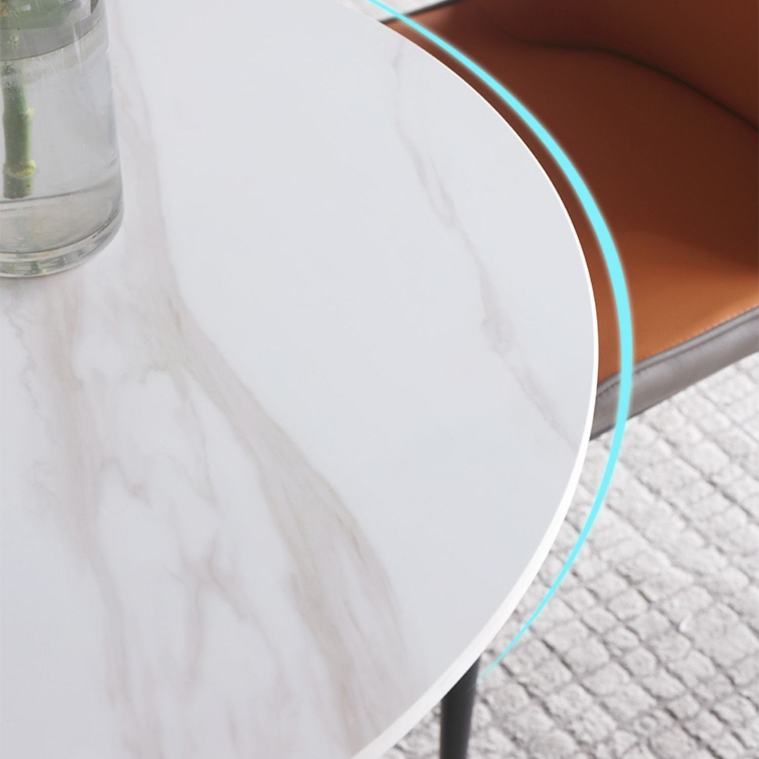 Moderne ronde eettafel gesinterde stenen eettafel met tulpbasis voor thuiskeukendiner