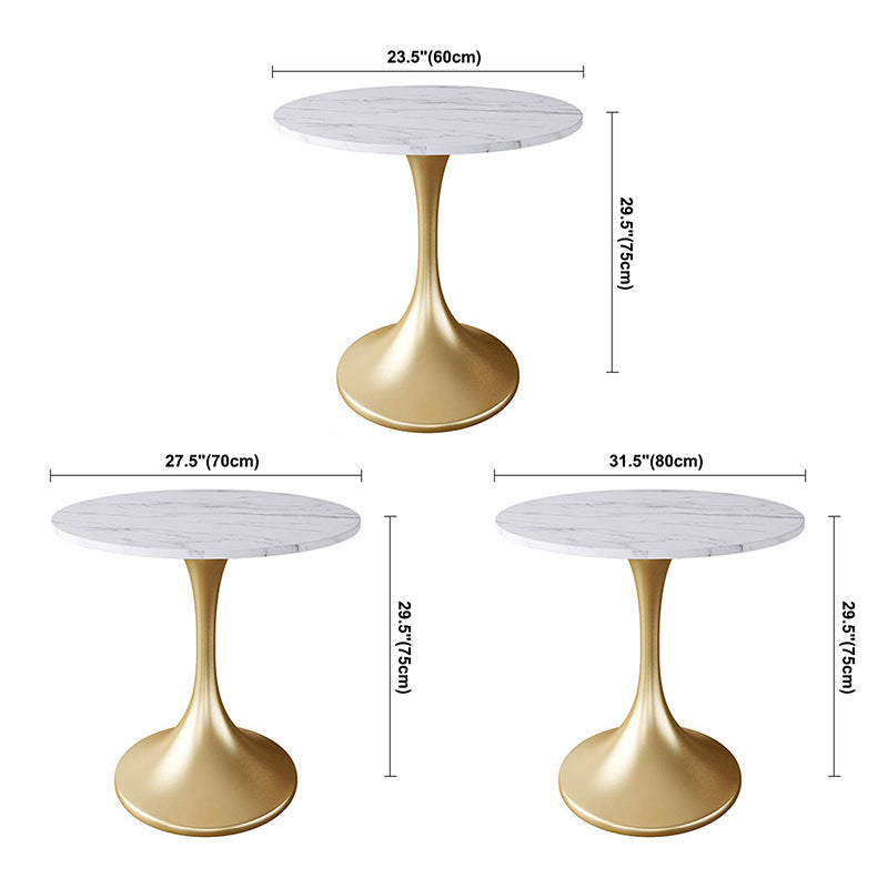 Sintered Stone Modern Style Esstisch runder weißer Tisch mit Tulpenbasis