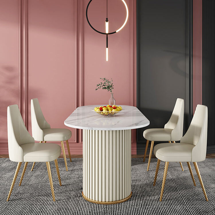 Metal Contemporary Free Form Indoor Table Sintered Stone Table for Dining Room and Kitchen