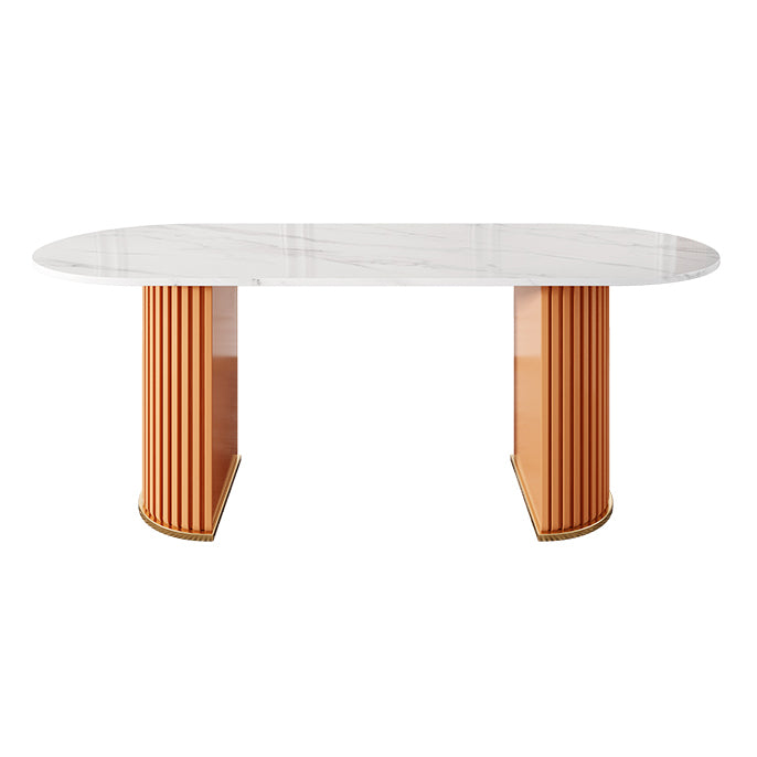 Metal Contemporary Free Form Indoor Table Sintered Stone Table for Dining Room and Kitchen