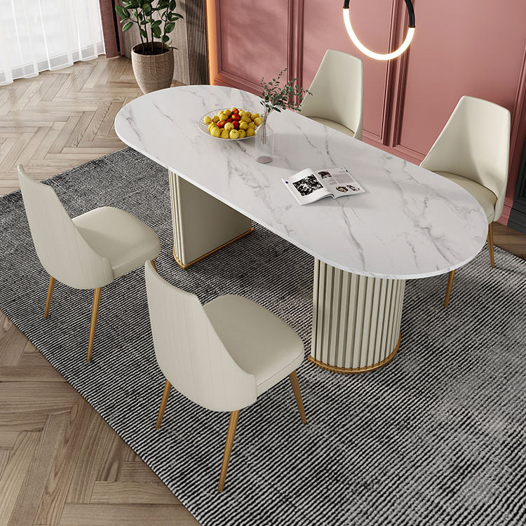 Metal Contemporary Free Form Indoor Table Sintered Stone Table for Dining Room and Kitchen